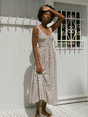 Dôen RARE Emmaretta Dress in Sea Salt Bedford Paisley Size M